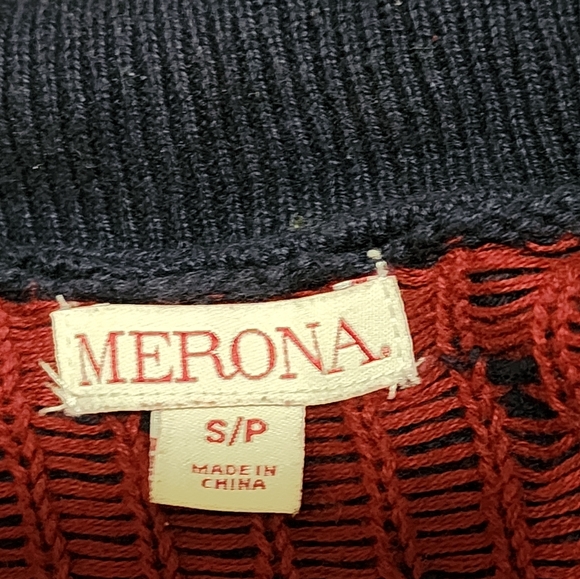 Merona Navy and Red Knit Sweater - Picture 9 of 11